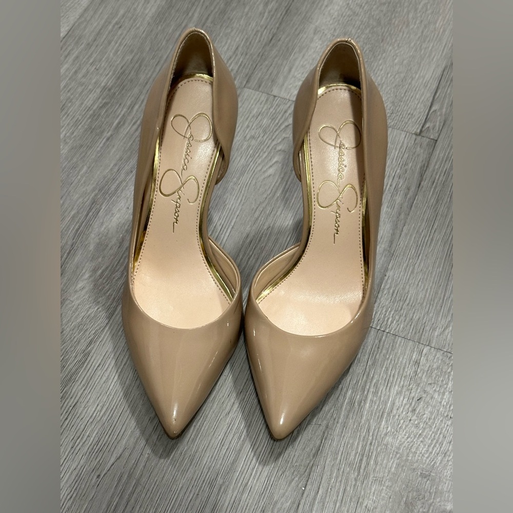JESSICA SIMPSON Claudette d’Orsay BEIGE Pointed Toe Heels, Women’s size 4